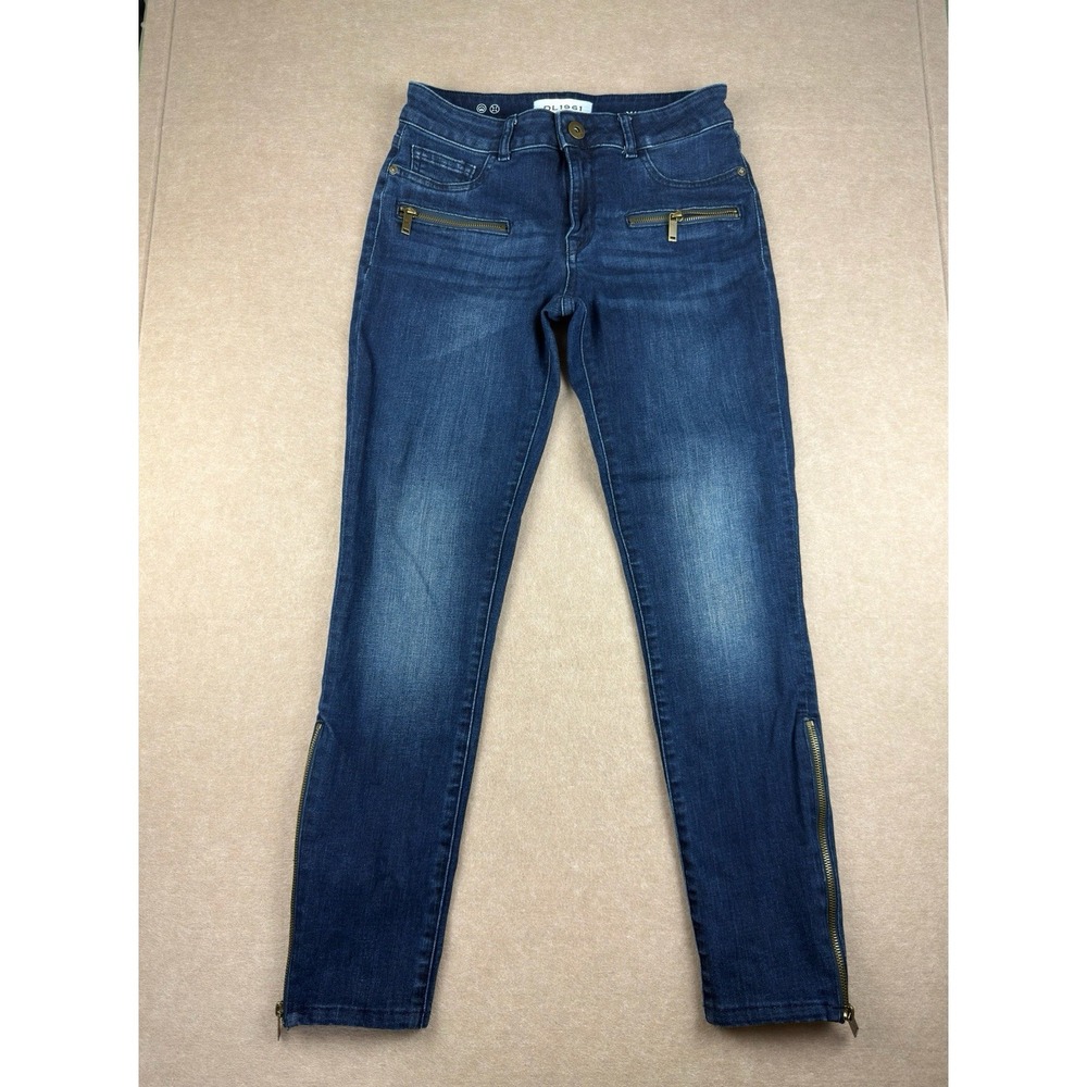 DL1961 Jeans Women 27 Blue Mid Rise Margaux Instasculpt Skinny Ankle Zip Denim